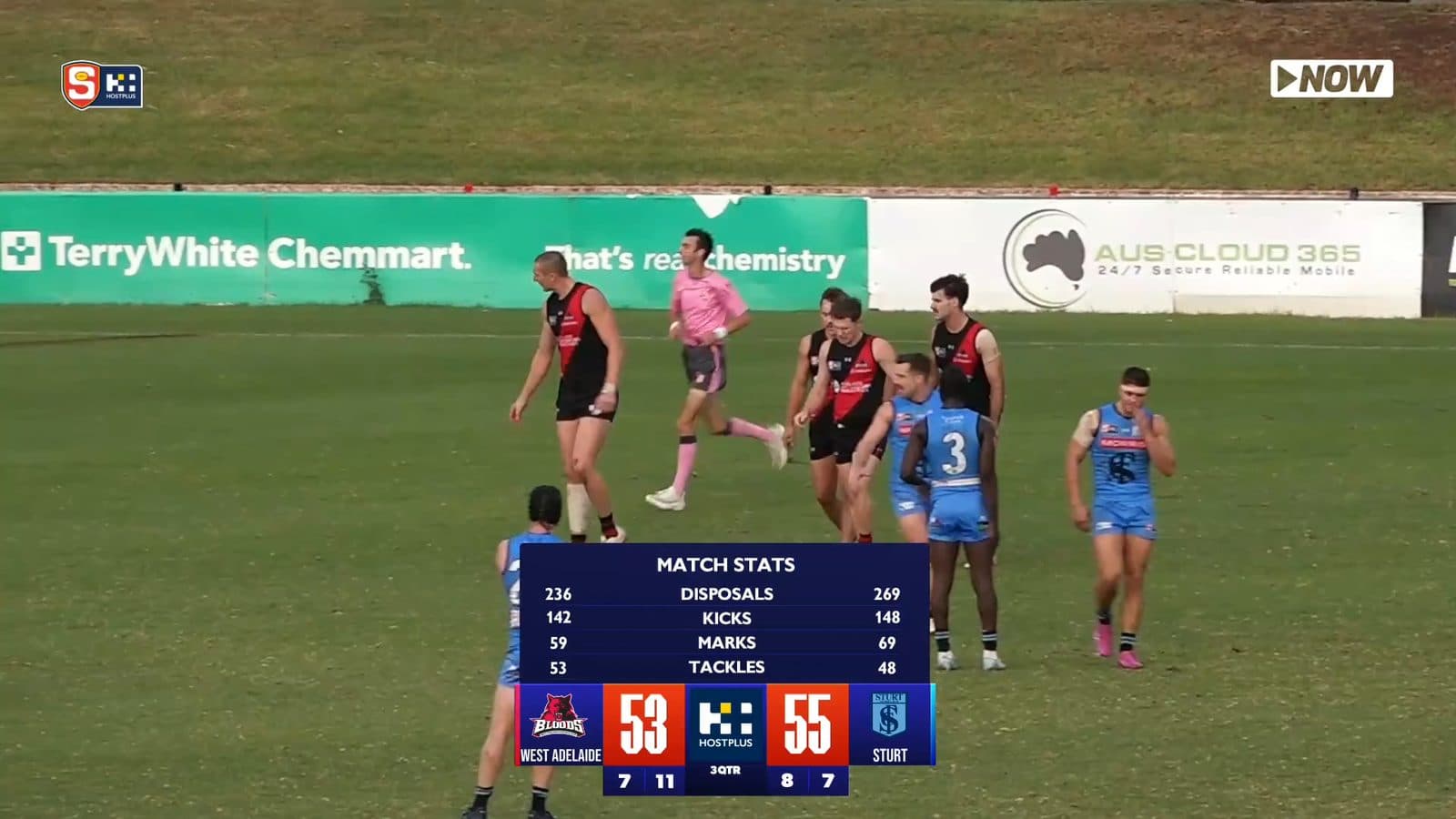 SANFL in-game stats graphic