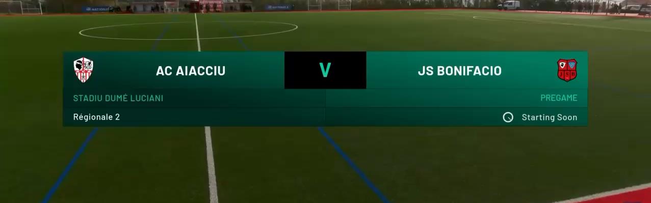 LIGR pregame graphic overlay on Corsican football live stream