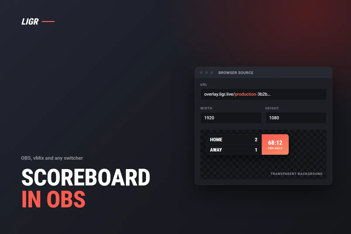 OBS Scoreboard Overlay: Live Graphics in OBS and vMix