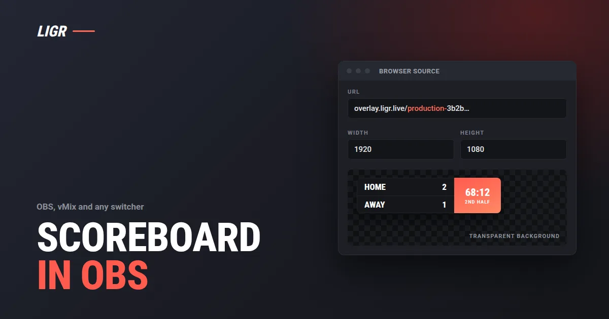 OBS Scoreboard Overlay: Live Graphics in OBS and vMix