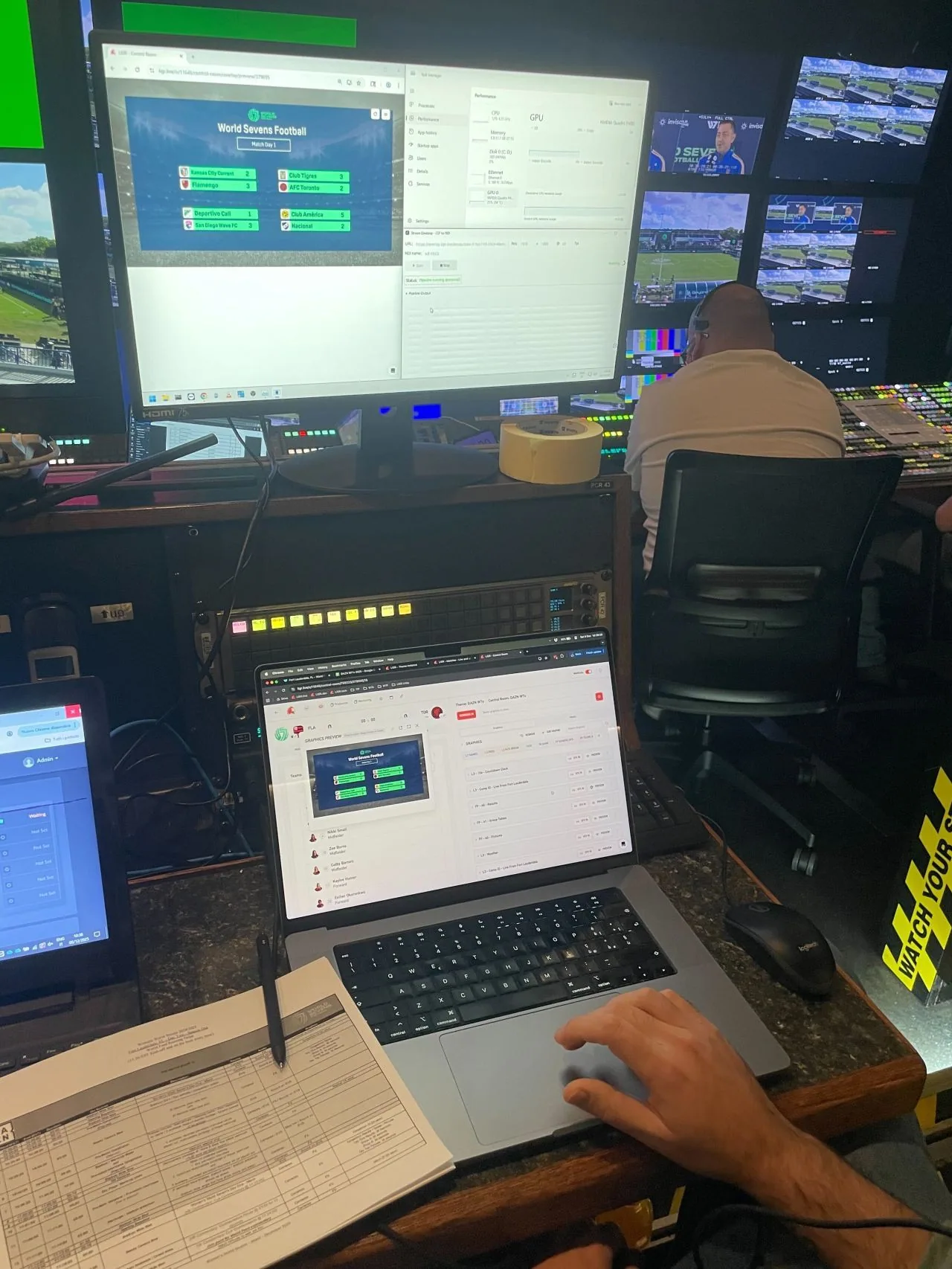 Production team at work