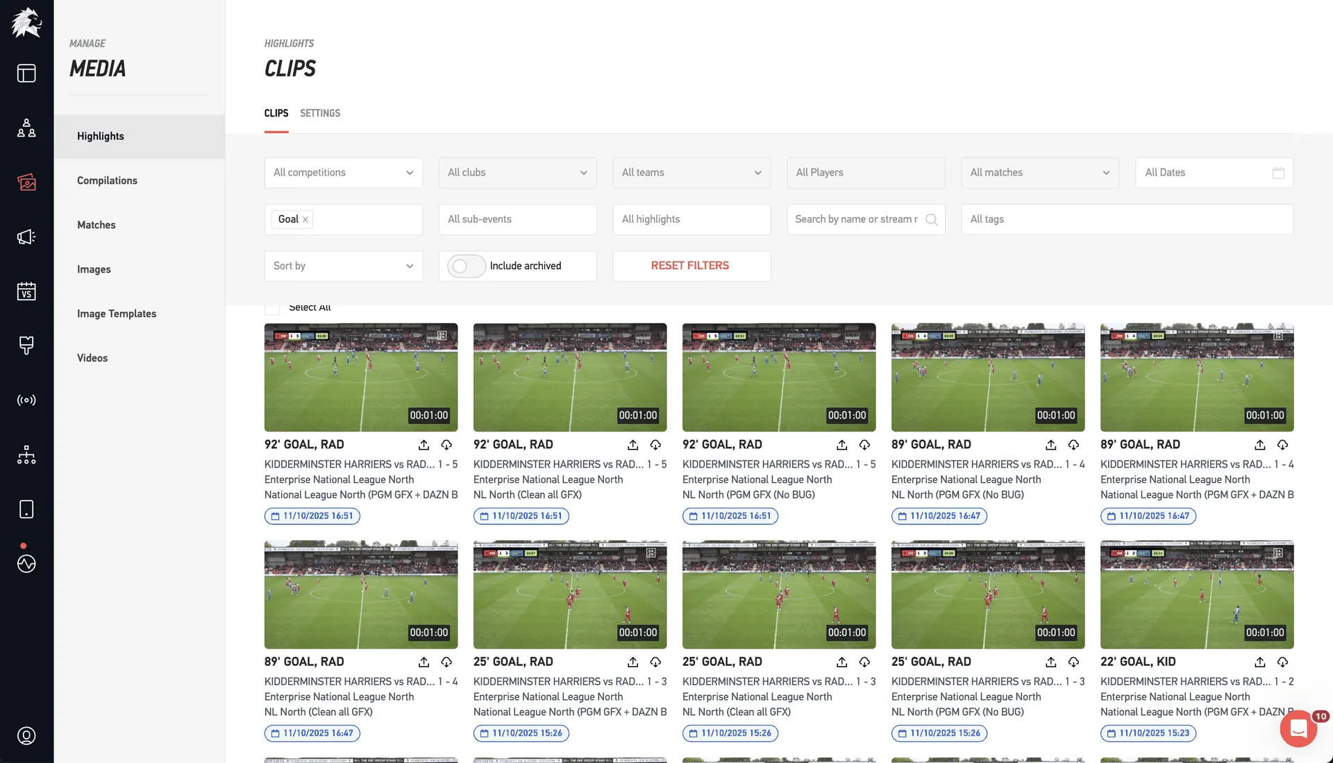 Match highlights editor