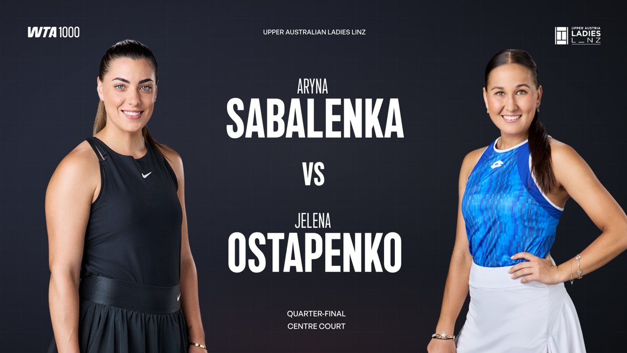 WTA Tour broadcast graphics, rendered from the production Rive files